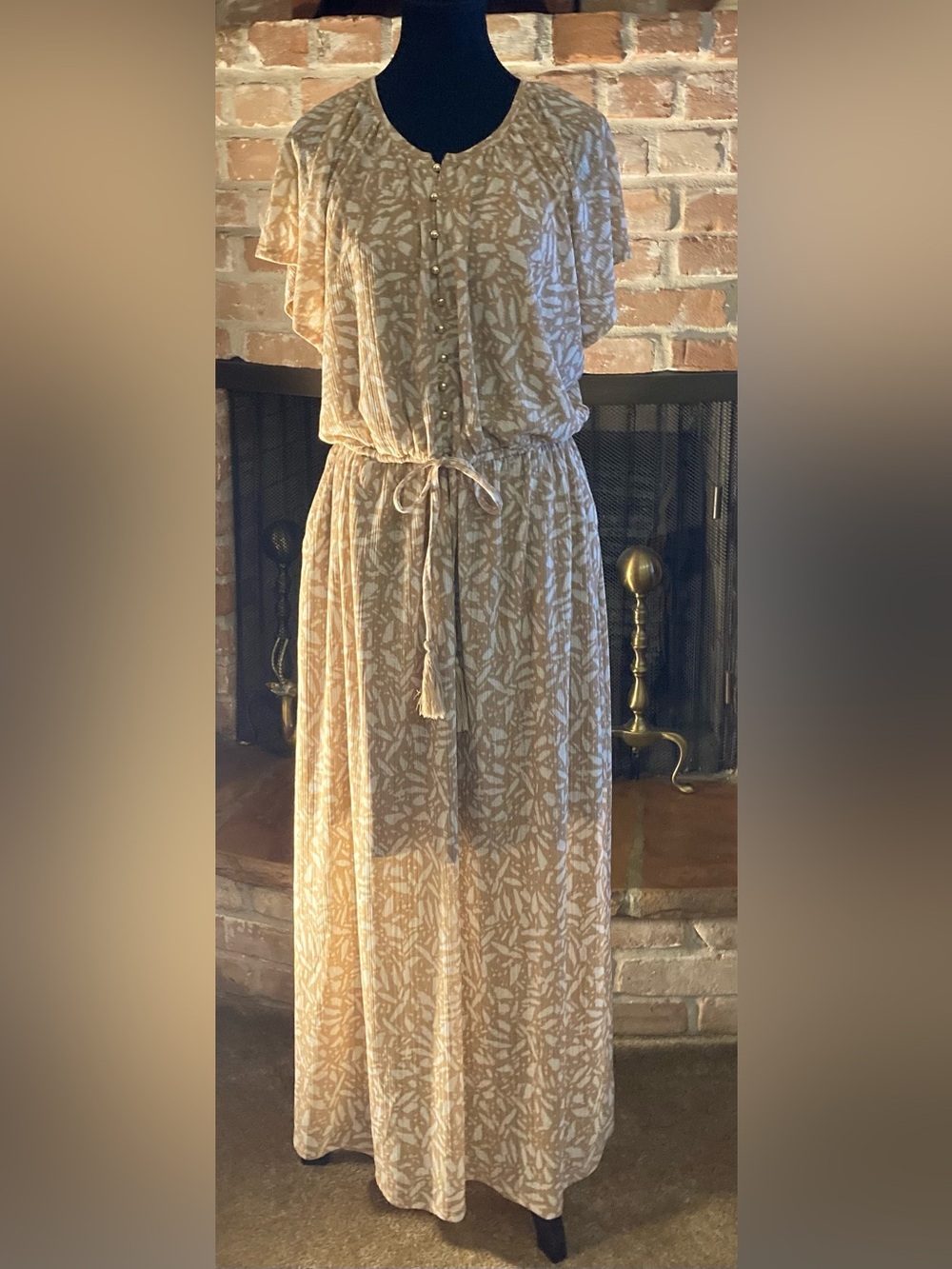 torrid Peach-Beige Tassel Tie Maxi Dress